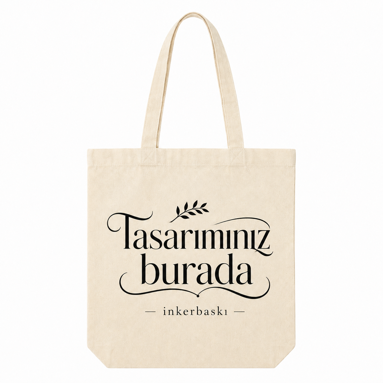 Baskılı Ham Bez Çanta 35x40 cm