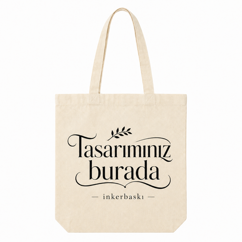 Baskılı Ham Bez Çanta 35x40 cm