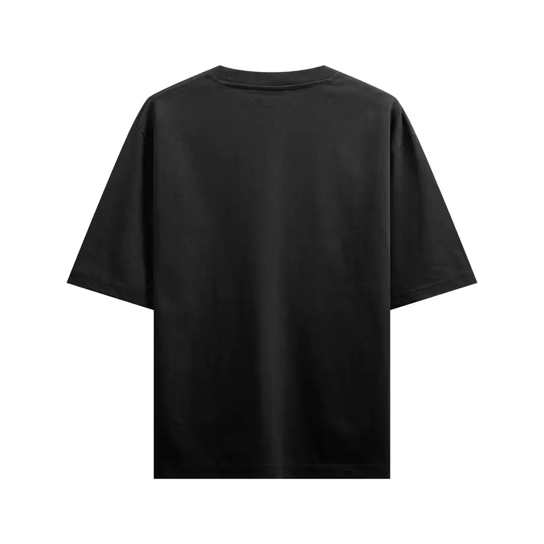 Oversize Basic T-shirt Siyah - Arka düz