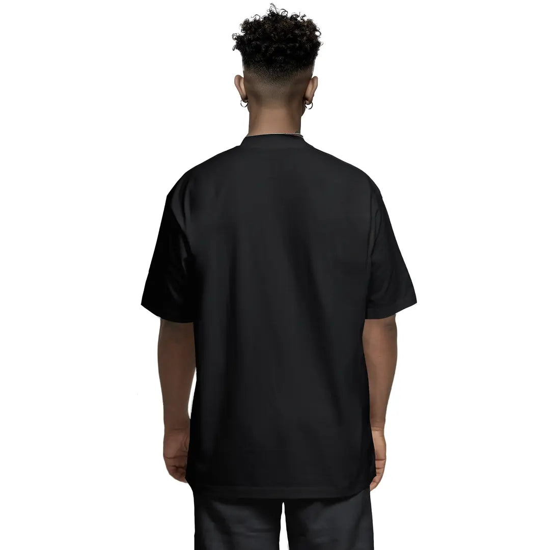 Oversize Basic T-shirt Siyah - Arka